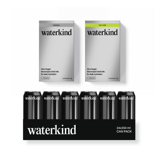 Sparkling Water 24-Pack + 10 Salt Lime Sachets + 10 Original Sachets