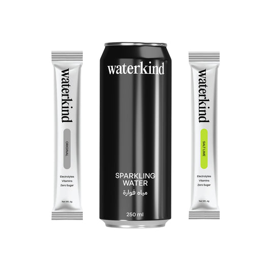 Sparkling Water 24-Pack + 10 Salt Lime Sachets + 10 Original Sachets